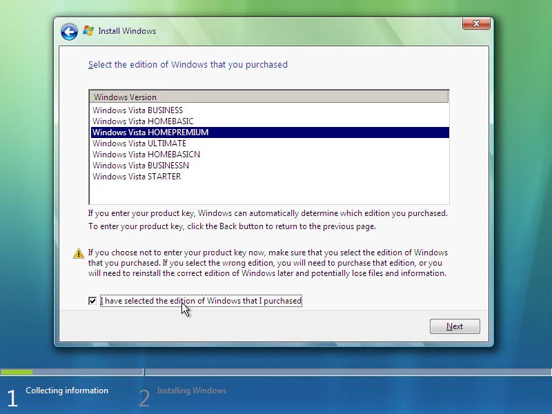 Windows Vista Setup